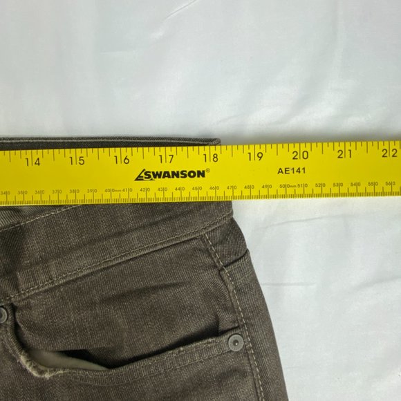 7 For All Mankind Jeans Mens 36x28 Button Fly Straight Brown Stretch Distressed - Picture 10 of 16